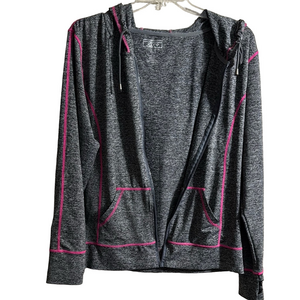 Gray Hoodie with Pink Accents